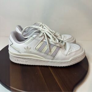 Adidas Originals Forum Low Sneakers White Silver Dawn| Women’s 7 Unisex 5.5  EUC